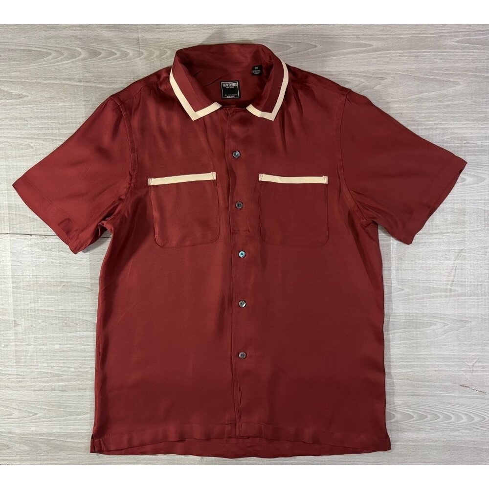 Todd Synder Rayon Bowling Camp Shirt size M color maroon NWOT made in USA
